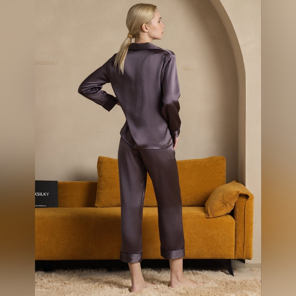 SilkSilky 100% Silk Pajama Set Size L - Picture 6 of 12